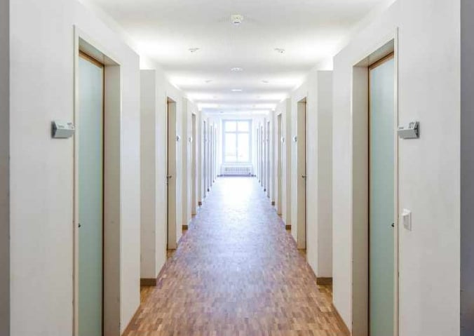 dormitory hallway