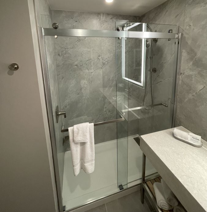 large porcelain shower