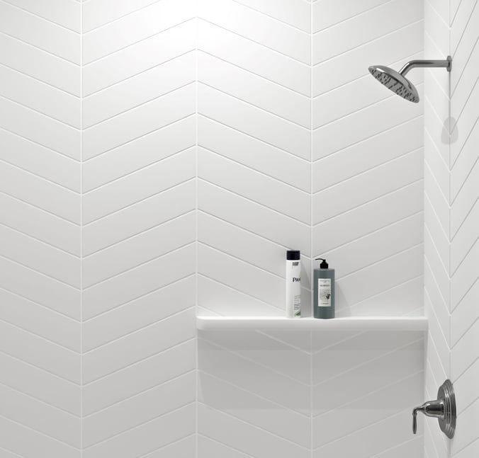 chevron shower wall